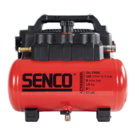 Senco kompressor AC19306BL 8 bar 6 l oljefri, ljudisolerad