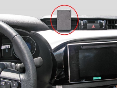 Schnellbefestigung ProClip für die Anbringung des Smartphones (mittige Montage). Geeignet für Toyota HiLux.