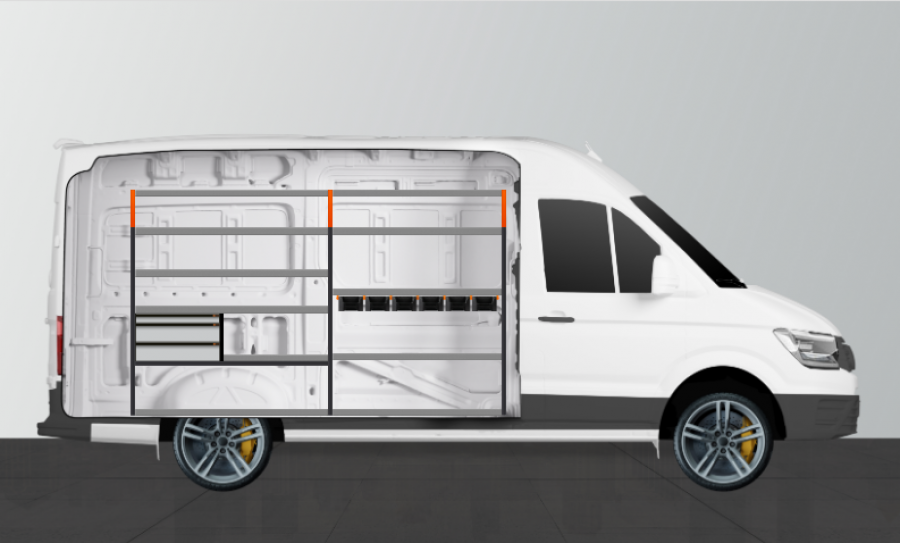 V-LS3+ FAHRZEUGREGAL FÜR Mercedes Sprinter Standard | Work System