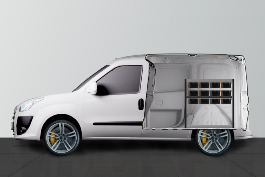 H-Rack Fahrzeugregal für Fiat Doblo & Opel Combo L1 | Work System