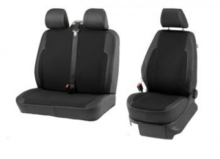 Sitzbezug 3-Sitzer für Berlingo, Fiat Doblo 2023-, Partner & Combo mit Aussparung für Lordosenstütze auf der Innenseite Fahrersitz.
